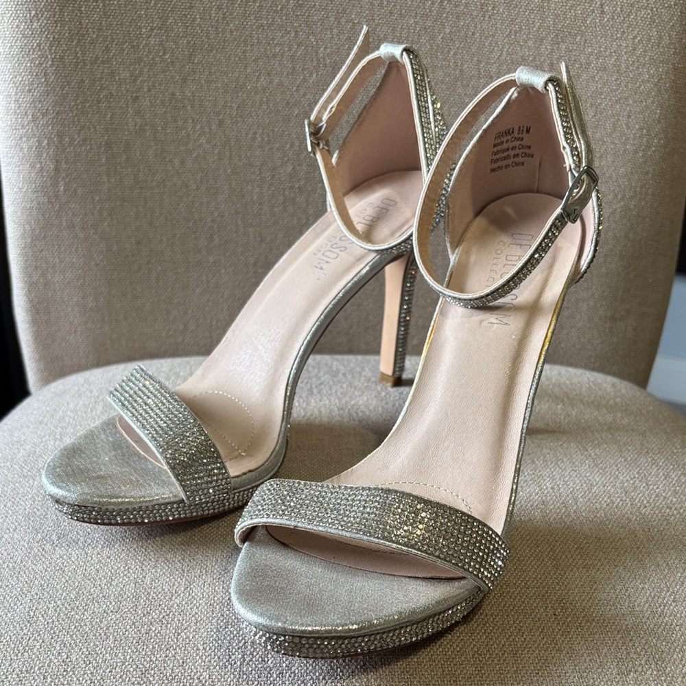 Elegant Silver High Heel Sandals